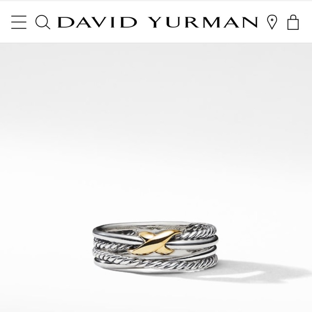 X Crossover Ring 18K Gold